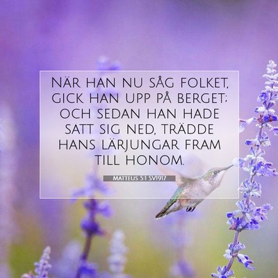 Picture 07 - Matteus 5:1 SV1917 - När han nu såg folket, gick han upp på berget; - Bible Verse Picture