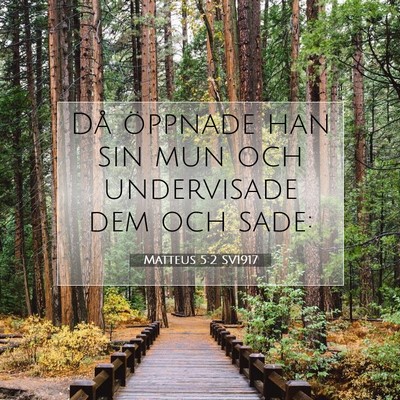 Picture 07 - Matteus 5:2 SV1917 - Då öppnade han sin mun och undervisade dem och - Bible Verse Picture