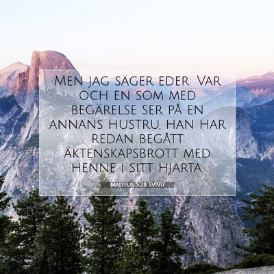 Picture 07 - Matteus 5:28 SV1917 - Men jag säger eder: Var och en som med - Bible Verse Picture