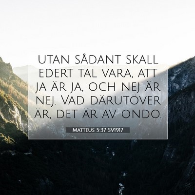 Picture 07 - Matteus 5:37 SV1917 - utan sådant skall edert tal vara, att ja är ja, - Bible Verse Picture