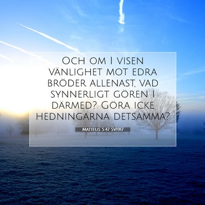 Picture 07 - Matteus 5:47 SV1917 - Och om I visen vänlighet mot edra bröder - Bible Verse Picture