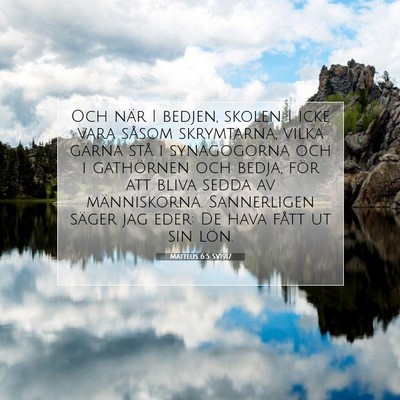 Picture 07 - Matteus 6:5 SV1917 - Och när I bedjen, skolen I icke vara såsom - Bible Verse Picture