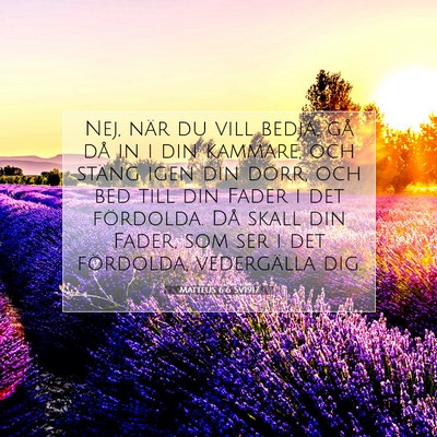 Picture 07 - Matteus 6:6 SV1917 - Nej, när du vill bedja, gå då in i din - Bible Verse Picture