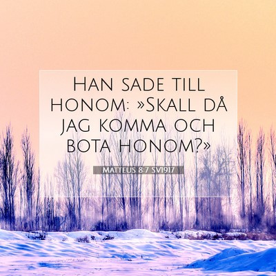 Picture 07 - Matteus 8:7 SV1917 - Han sade till honom: »Skall då jag komma och - Bible Verse Picture