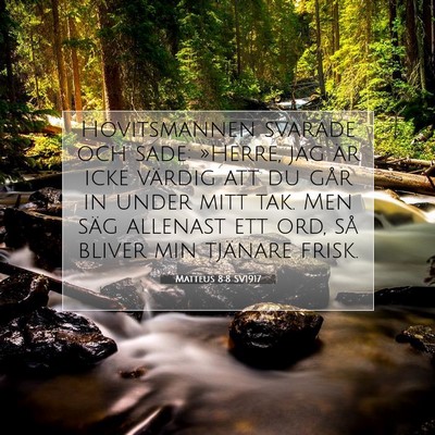 Picture 07 - Matteus 8:8 SV1917 - Hövitsmannen svarade och sade: »Herre, jag är - Bible Verse Picture