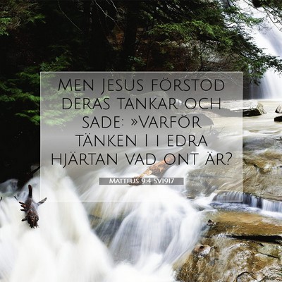 Picture 07 - Matteus 9:4 SV1917 - Men Jesus förstod deras tankar och sade: - Bible Verse Picture