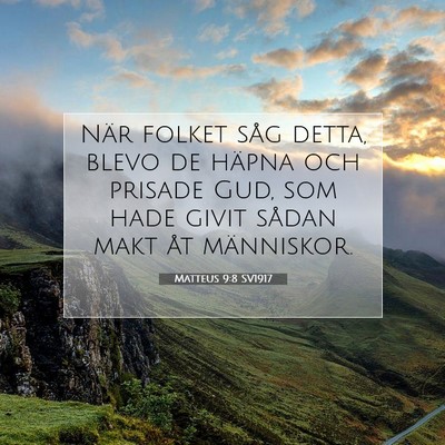 Picture 07 - Matteus 9:8 SV1917 - När folket såg detta, blevo de häpna och - Bible Verse Picture