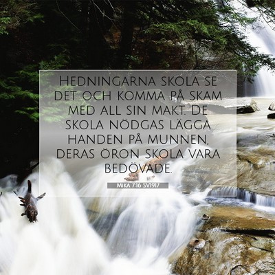 Picture 07 - Mika 7:16 SV1917 - Hedningarna skola se det och komma på skam med - Bible Verse Picture