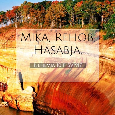 Picture 07 - Nehemja 10:11 SV1917 - Mika, Rehob, - Bible Verse Picture