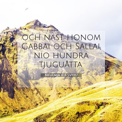 Picture 07 - Nehemja 11:8 SV1917 - och näst honom Gabbai och Sallai, nio hundra - Bible Verse Picture