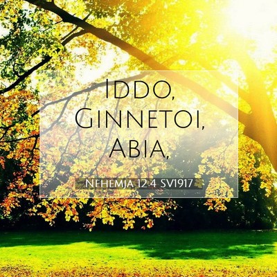 Picture 07 - Nehemja 12:4 SV1917 - Iddo, Ginnetoi, - Bible Verse Picture
