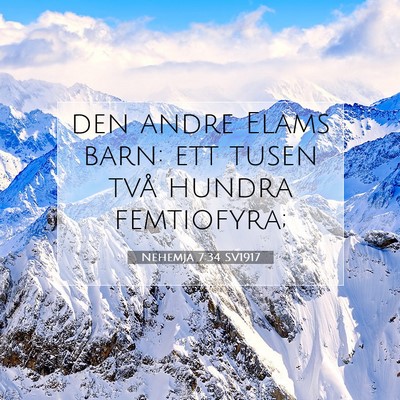 Picture 07 - Nehemja 7:34 SV1917 - den andre Elams barn: ett tusen två hundra - Bible Verse Picture
