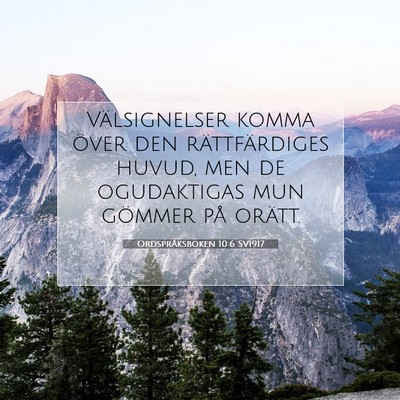 Picture 07 - Ordspråksboken 10:6 SV1917 - Välsignelser komma över den rättfärdiges - Bible Verse Picture