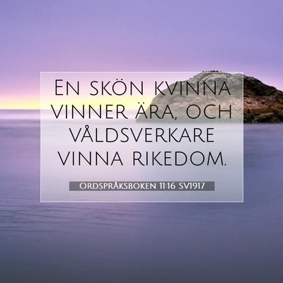 Picture 07 - Ordspråksboken 11:16 SV1917 - En skön kvinna vinner ära, och våldsverkare - Bible Verse Picture