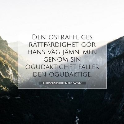 Picture 07 - Ordspråksboken 11:5 SV1917 - Den ostraffliges rättfärdighet gör hans väg - Bible Verse Picture