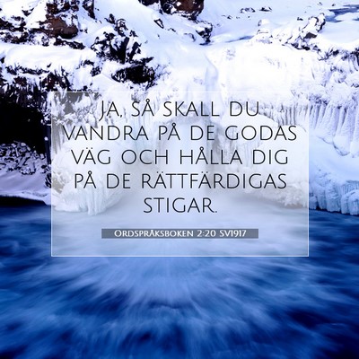 Picture 07 - Ordspråksboken 2:20 SV1917 - Ja, så skall du vandra på de godas väg och - Bible Verse Picture