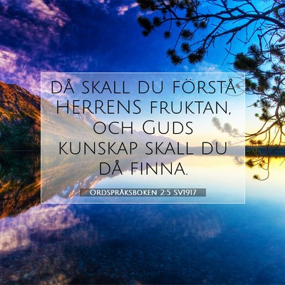 Picture 07 - Ordspråksboken 2:5 SV1917 - då skall du förstå HERRENS fruktan, och Guds - Bible Verse Picture
