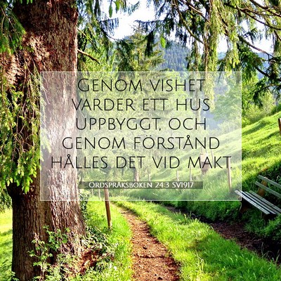 Picture 07 - Ordspråksboken 24:3 SV1917 - Genom vishet varder ett hus uppbyggt, och genom - Bible Verse Picture