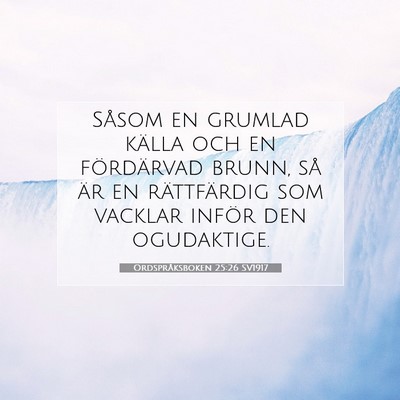 Picture 07 - Ordspråksboken 25:26 SV1917 - Såsom en grumlad källa och en fördärvad - Bible Verse Picture