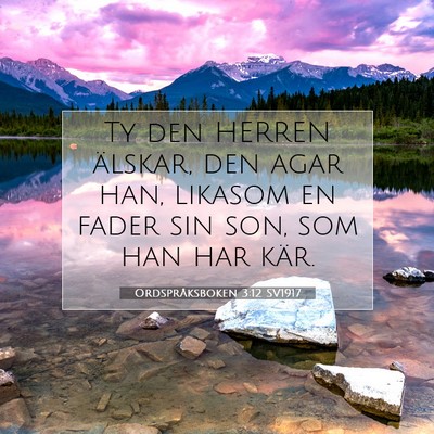 Picture 07 - Ordspråksboken 3:12 SV1917 - Ty den HERREN älskar, den agar han, likasom en - Bible Verse Picture