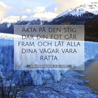 Picture 07 - Ordspråksboken 4:26 SV1917 - Akta på den stig där din fot går fram, och - Bible Verse Picture