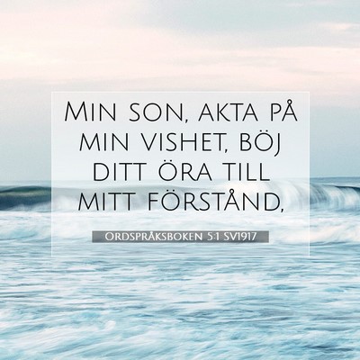 Picture 07 - Ordspråksboken 5:1 SV1917 - Min son, akta på min vishet, böj ditt öra till - Bible Verse Picture