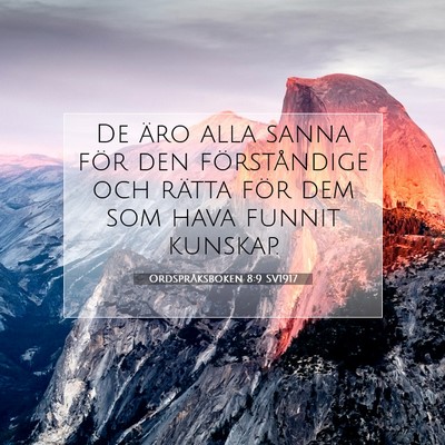 Picture 07 - Ordspråksboken 8:9 SV1917 - De äro alla sanna för den förståndige och - Bible Verse Picture