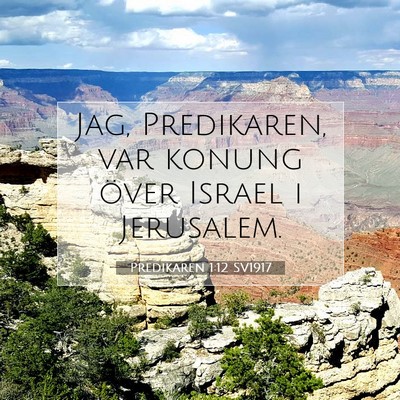Picture 07 - Predikaren 1:12 SV1917 - Jag, Predikaren, var konung över Israel i - Bible Verse Picture