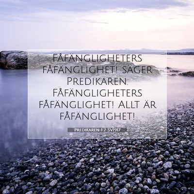 Picture 07 - Predikaren 1:2 SV1917 - Fåfängligheters fåfänglighet! säger - Bible Verse Picture