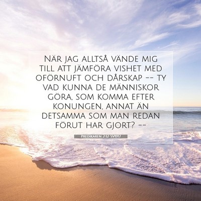 Picture 07 - Predikaren 2:12 SV1917 - När jag alltså vände mig till att jämföra - Bible Verse Picture