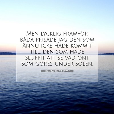 Picture 07 - Predikaren 4:3 SV1917 - Men lycklig framför båda prisade jag den som - Bible Verse Picture