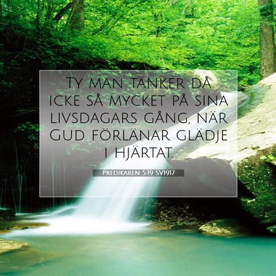 Picture 07 - Predikaren 5:19 SV1917 - Ty man tänker då icke så mycket på sina - Bible Verse Picture