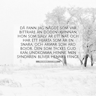 Picture 07 - Predikaren 7:27 SV1917 - då fann jag något som var bittrare än döden: - Bible Verse Picture