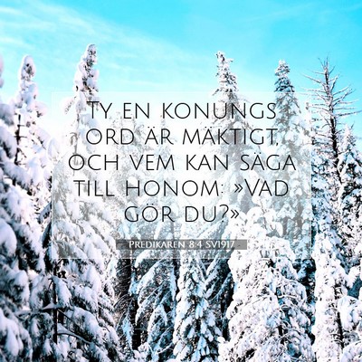 Picture 07 - Predikaren 8:4 SV1917 - Ty en konungs ord är mäktigt, och vem kan säga - Bible Verse Picture
