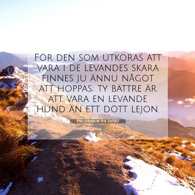 Picture 07 - Predikaren 9:4 SV1917 - För den som utkoras att vara i de levandes skara - Bible Verse Picture