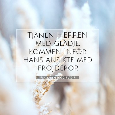Picture 07 - Psaltaren 100:2 SV1917 - Tjänen HERREN med glädje, kommen inför hans - Bible Verse Picture