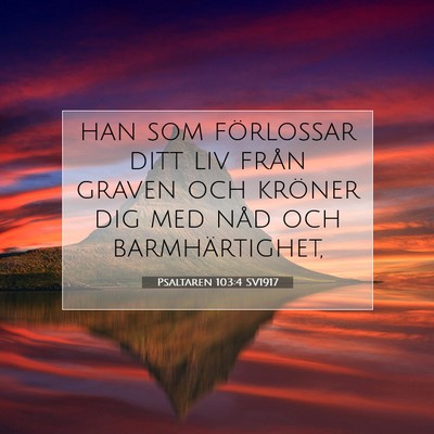 Picture 07 - Psaltaren 103:4 SV1917 - han som förlossar ditt liv från graven och - Bible Verse Picture