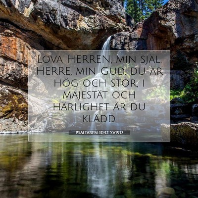 Picture 07 - Psaltaren 104:1 SV1917 - Lova HERREN, min själ. HERRE, min Gud, du är - Bible Verse Picture
