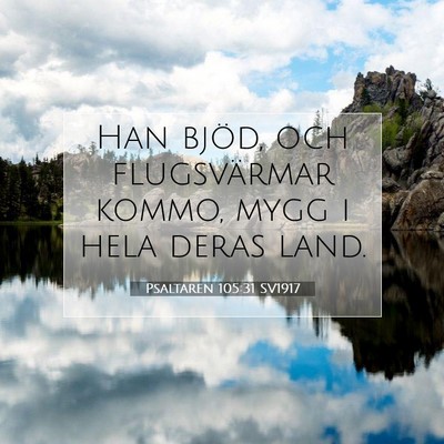 Picture 07 - Psaltaren 105:31 SV1917 - Han bjöd, och flugsvärmar kommo, mygg i hela - Bible Verse Picture