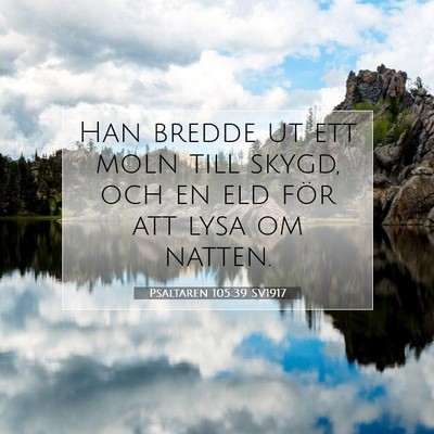 Picture 07 - Psaltaren 105:39 SV1917 - Han bredde ut ett moln till skygd, och en eld - Bible Verse Picture