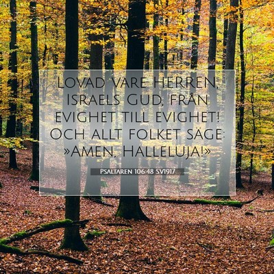 Picture 07 - Psaltaren 106:48 SV1917 - Lovad vare HERREN, Israels Gud, från evighet - Bible Verse Picture