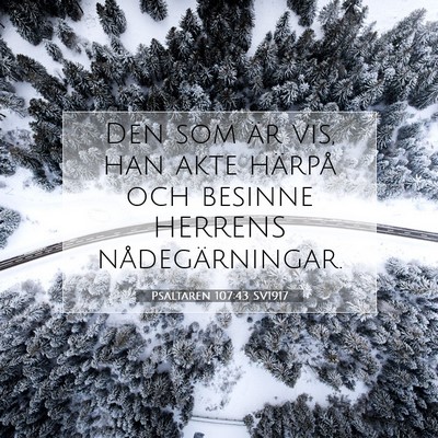 Picture 07 - Psaltaren 107:43 SV1917 - Den som är vis, han akte härpå och besinne - Bible Verse Picture