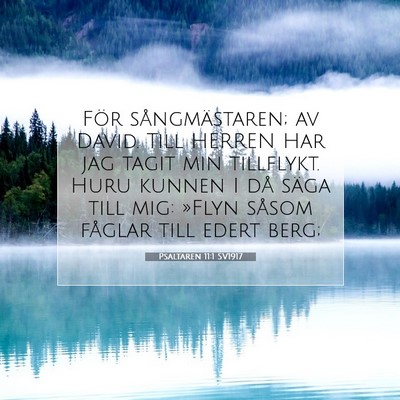 Picture 07 - Psaltaren 11:1 SV1917 - För sångmästaren; av David. Till HERREN Har - Bible Verse Picture