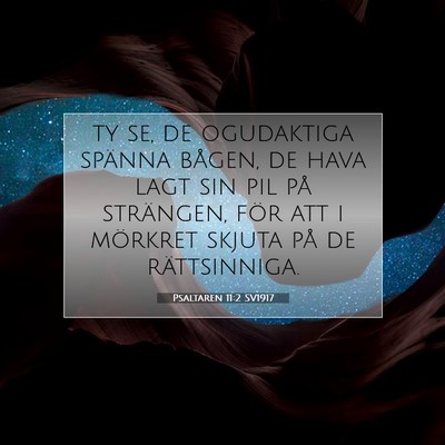 Picture 07 - Psaltaren 11:2 SV1917 - ty se, de ogudaktiga spänna bågen, de hava lagt - Bible Verse Picture