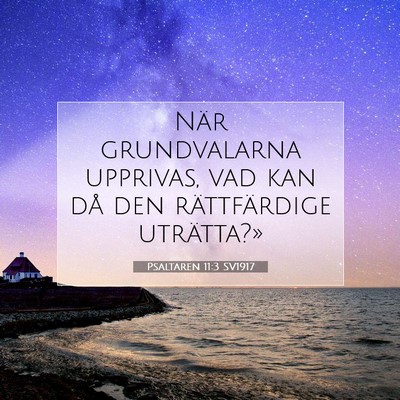 Picture 07 - Psaltaren 11:3 SV1917 - När grundvalarna upprivas, vad kan då den - Bible Verse Picture