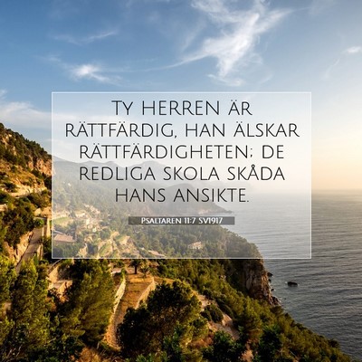 Picture 07 - Psaltaren 11:7 SV1917 - Ty HERREN är rättfärdig, han älskar - Bible Verse Picture