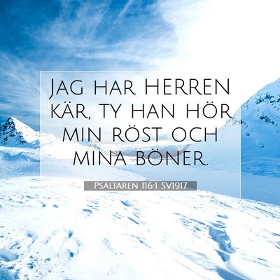 Picture 07 - Psaltaren 116:1 SV1917 - Jag har HERREN kär, ty han hör min röst och - Bible Verse Picture