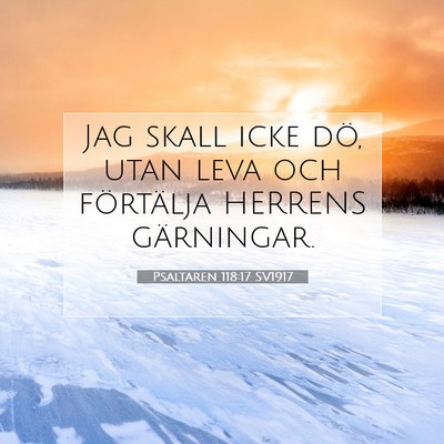 Picture 07 - Psaltaren 118:17 SV1917 - Jag skall icke dö, utan leva och förtälja - Bible Verse Picture