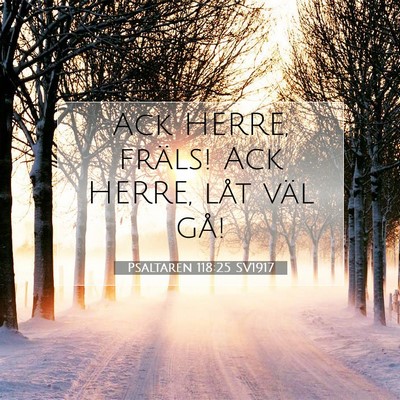 Picture 07 - Psaltaren 118:25 SV1917 - Ack HERRE, fräls! Ack HERRE, låt väl - Bible Verse Picture