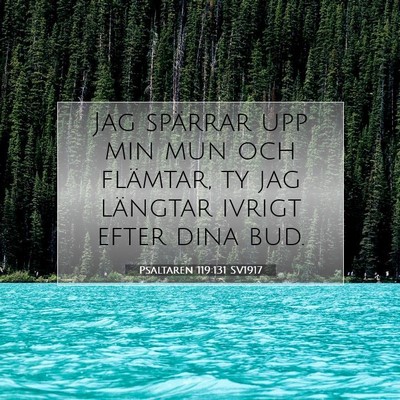 Picture 07 - Psaltaren 119:131 SV1917 - Jag spärrar upp min mun och flämtar, ty jag - Bible Verse Picture